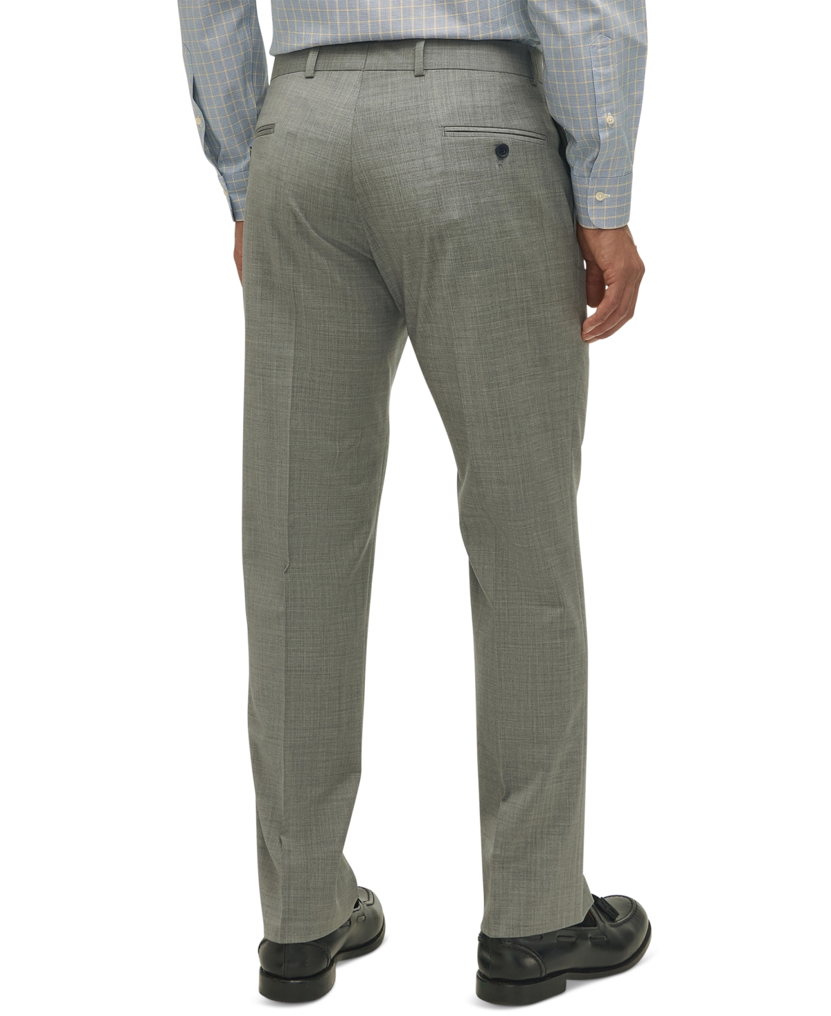 Brooks Brothers Slim Fit Wool Flannel Dress Pants In Grey