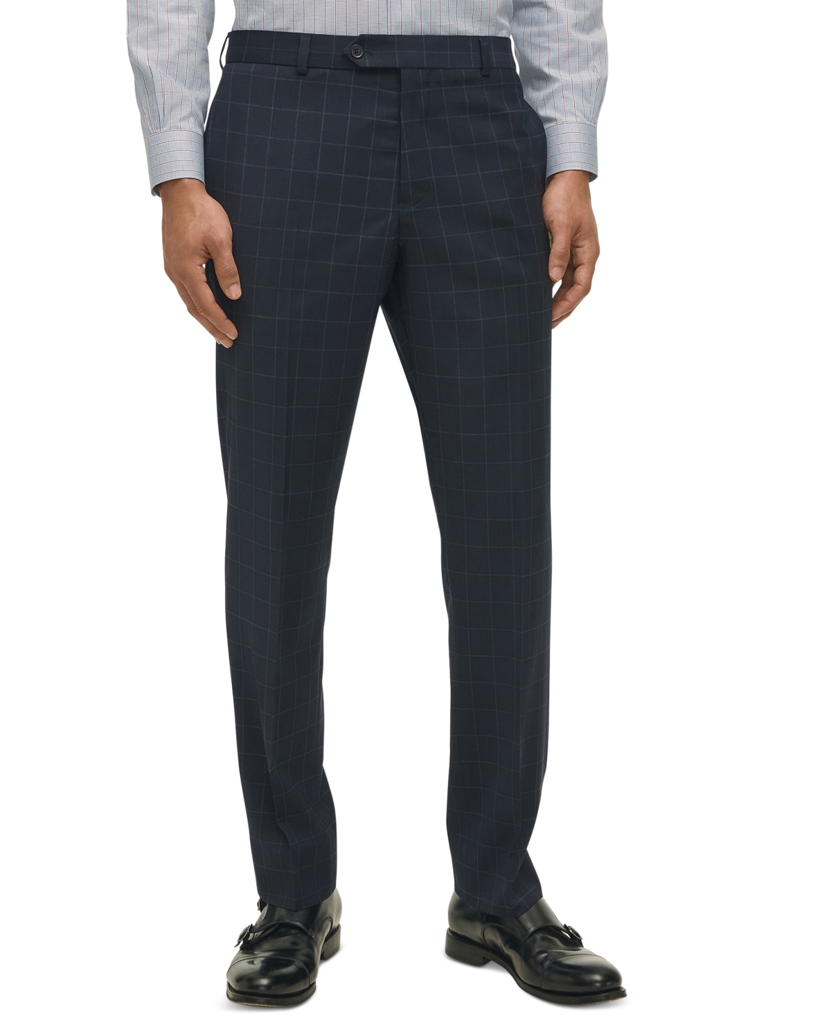 Men's Classic-Fit Windowpane Suit Pants - Navy