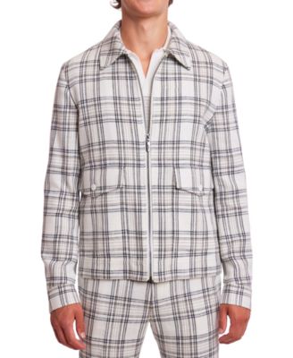 Paisley & Gray - Men's Milo Slim Fit Long Sleeve Zip Front Plaid Bomber Jacket