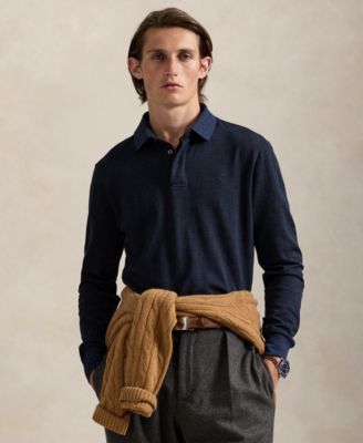 Men's Classic-Fit Glen Plaid Jersey Polo Shirt