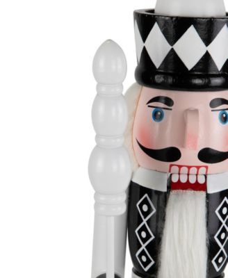 15" Checkered Nutcracker Soldier with Scepter Christmas Figure