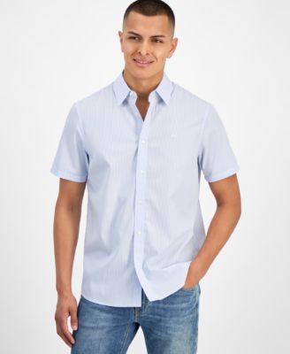 Michael Kors - Men's Cotton Striped Classic-Fit Button Shirt