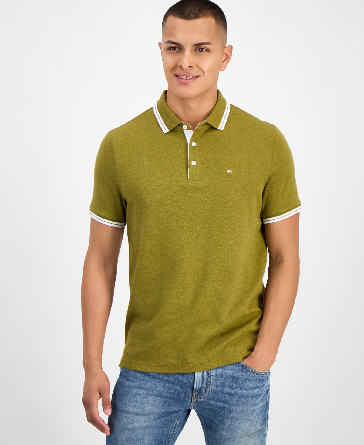 Michael Kors Men's Greenwich Polo Shirt In Green