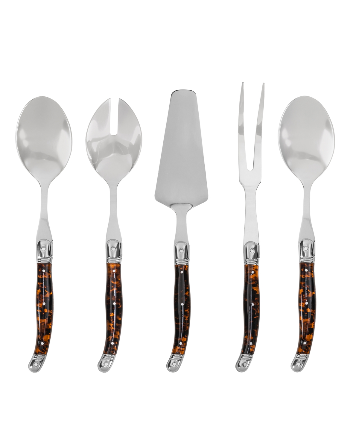 French Home Laguiole Tortoise Shell 5-pc. Hostess Set In Brown