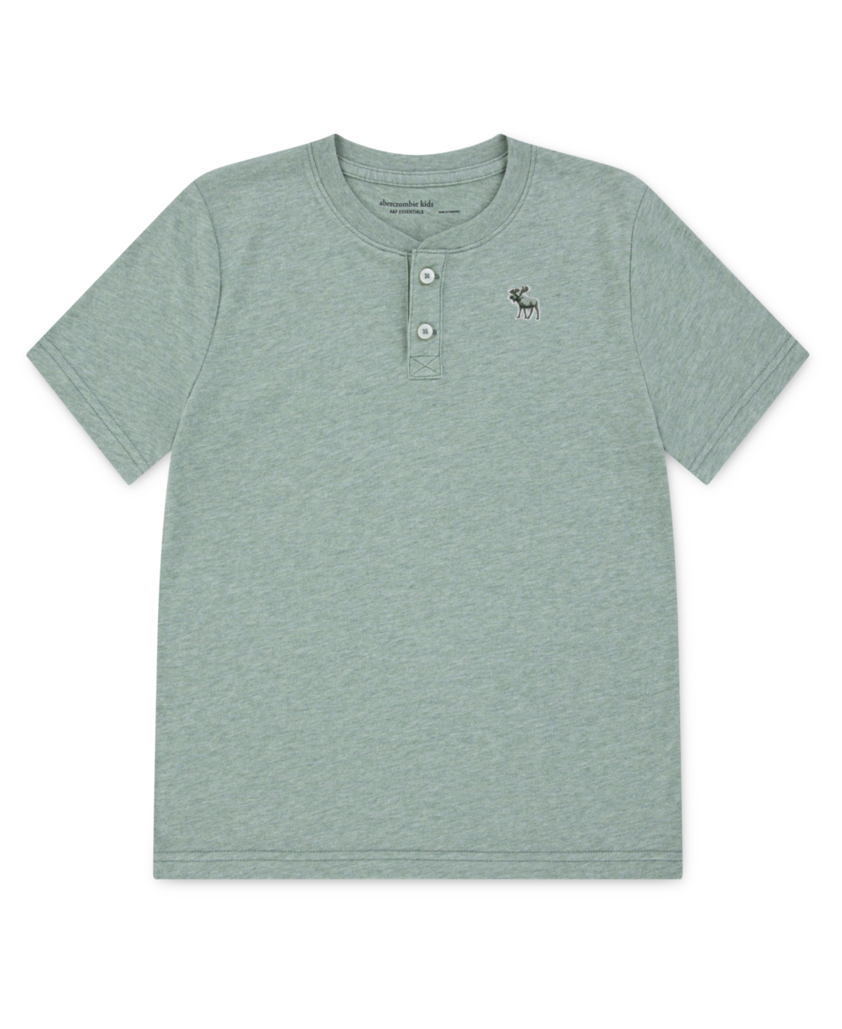 Abercrombie Boys Essential Henley T-shirt In Green