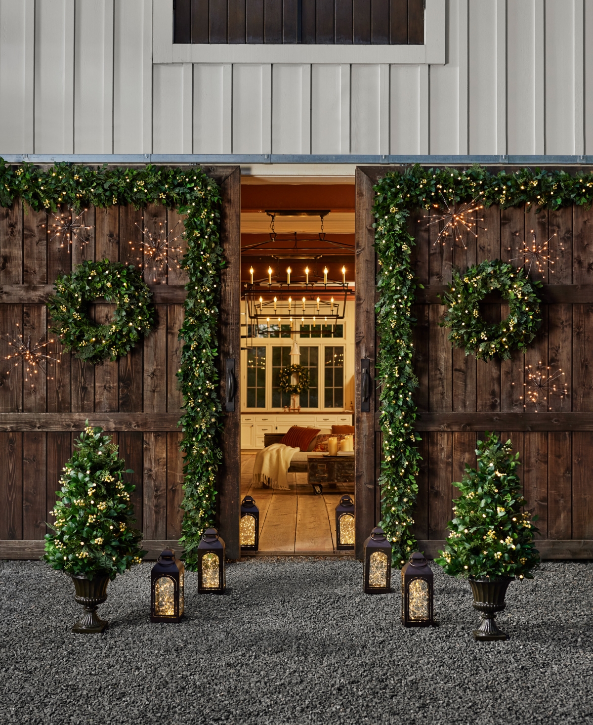 Balsam Hill 10 Ft Outdoor Berry Cypress Pre-lit Garland In Green