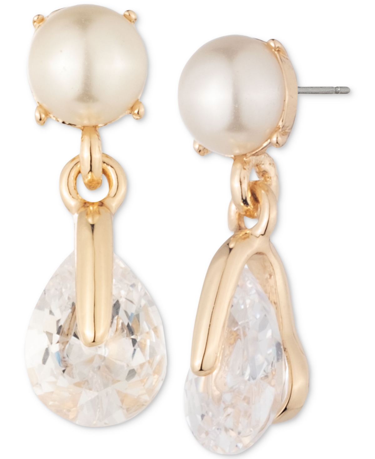 Givenchy Faux-pearl Cubic Zirconia Drop Earrings In White