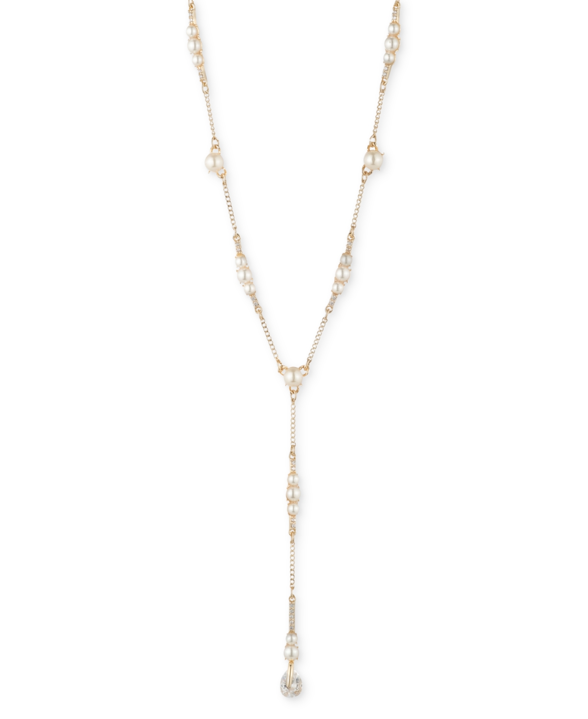 Givenchy Faux-pearl And Cubic Zirconia Y Necklace In White