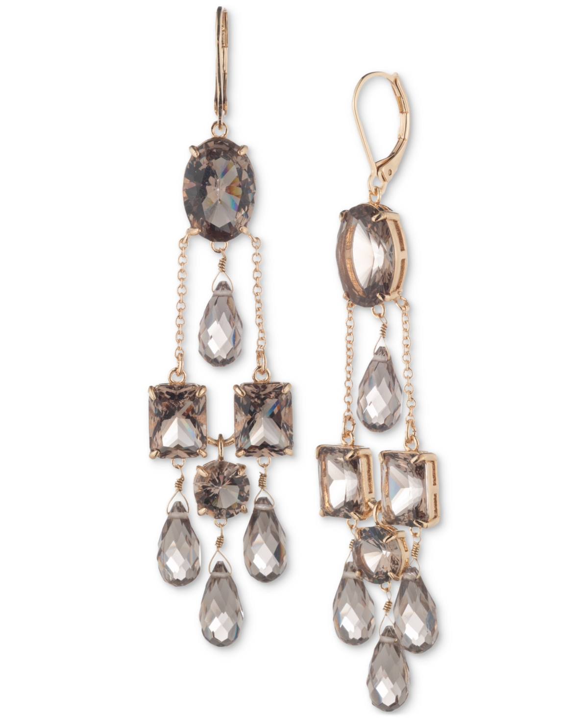 Ralph Lauren Stone Chandelier Earrings In Gold