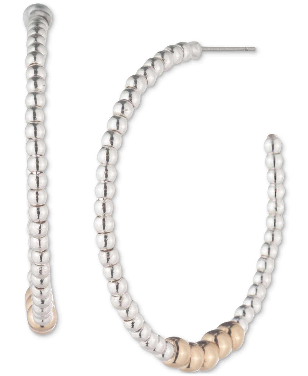 Ralph Lauren Medium Beaded C-hoop Earrings, 1.18"