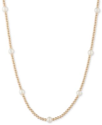 Lauren Ralph Lauren - Imitation Pearl Station Beaded Collar Necklace, 16" + 3" extender