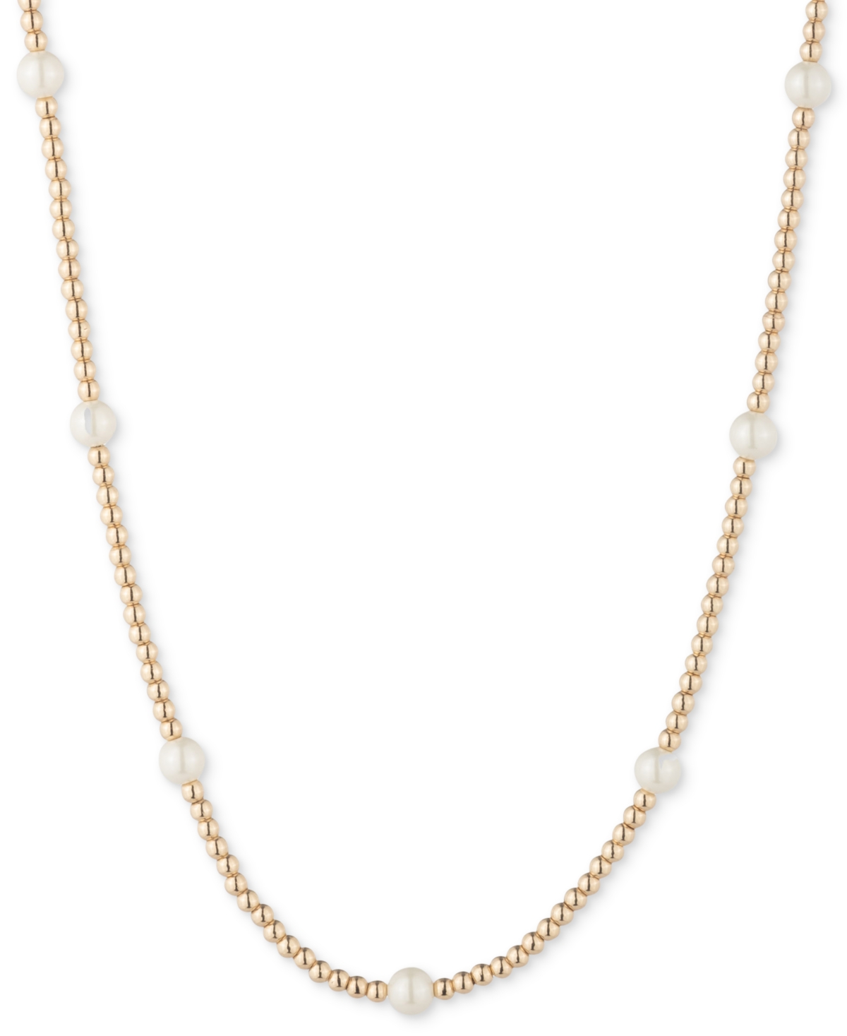 Ralph Lauren Imitation Pearl Station Beaded Collar Necklace, 16" + 3" Extender In White