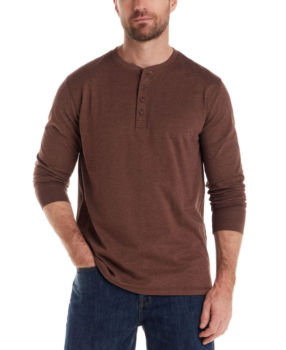 Мужская рубашка из джерси Henley с длинным рукавом