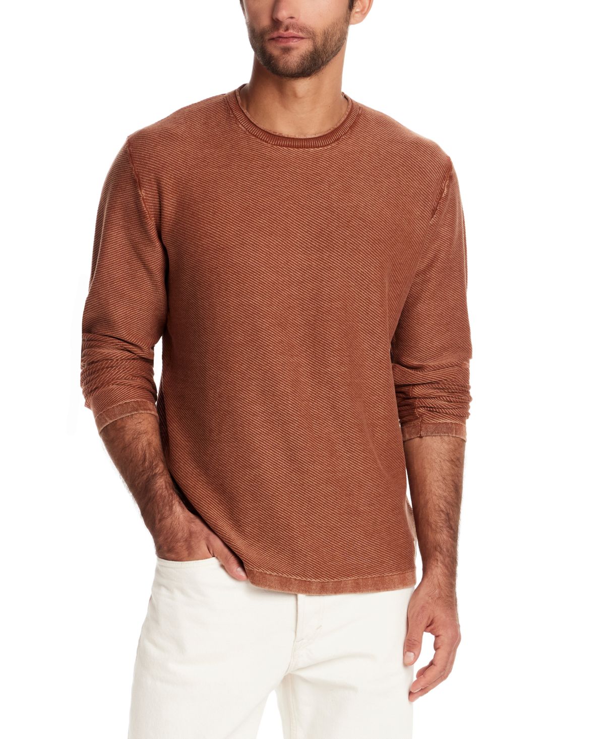 Мужской свитер с круглым вырезом из каменной ваты