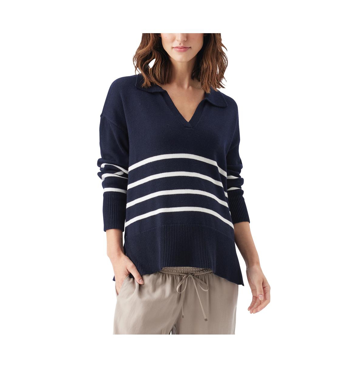 Maternity Ripe Lori Nursing Knit - Navy / white
