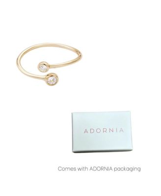 14k Gold Vermeil .925 Sterling Silver Adjustable Crystal Overlapping Ring