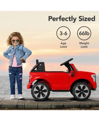 Kids 12V Ride On Car Officially Licensed Ford Lightning Truck w/ Remote, LED Lights