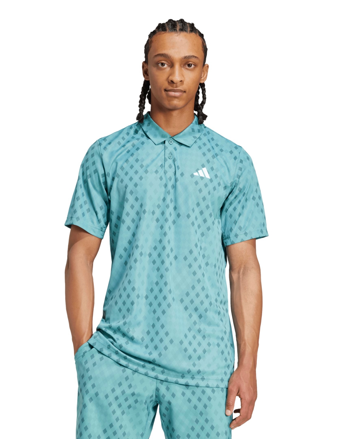 Men's Club Climacool Tennis Graphic Polo Shirt - Powder teal
