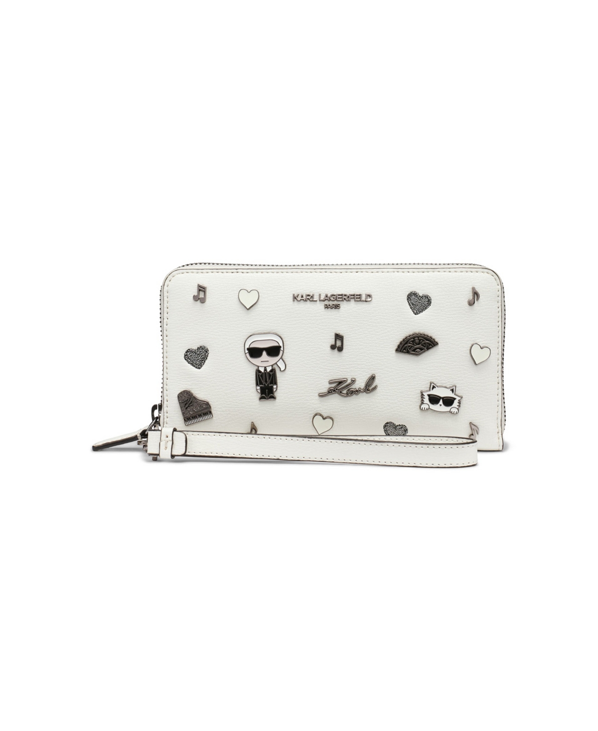 Karl Lagerfeld Maybelle Continental Zip Wallet In White