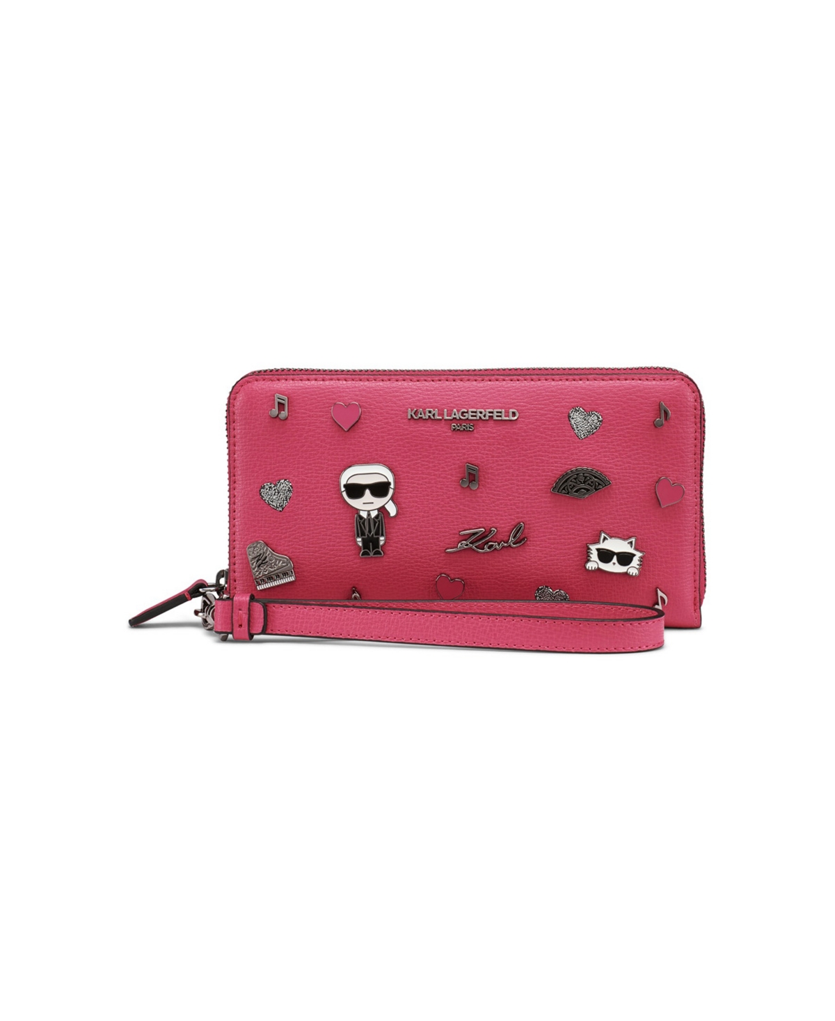 Karl Lagerfeld Maybelle Continental Zip Wallet In Pink