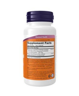 NOW Foods Natural Resveratrol ,200 Mg ,60 VCaps