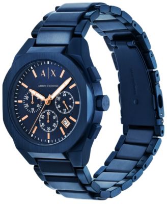 Men's Sync Quartz Chronograph Blue Stainless Steel Watch, 42mm