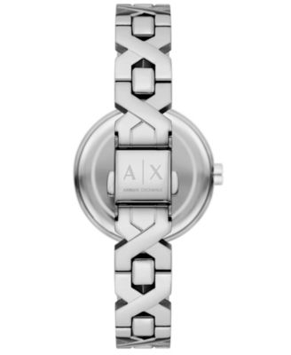 Women's Quartz Two-Hand Silver Stainless Steel Watch, 32mm