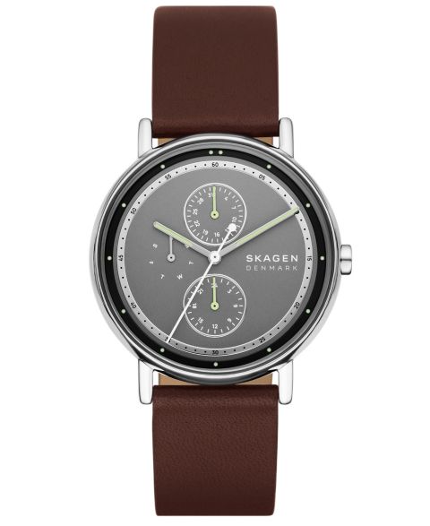 Мужские часы Skagen Signatur Quartz Multifunction Brown Leather Watch, 40mm