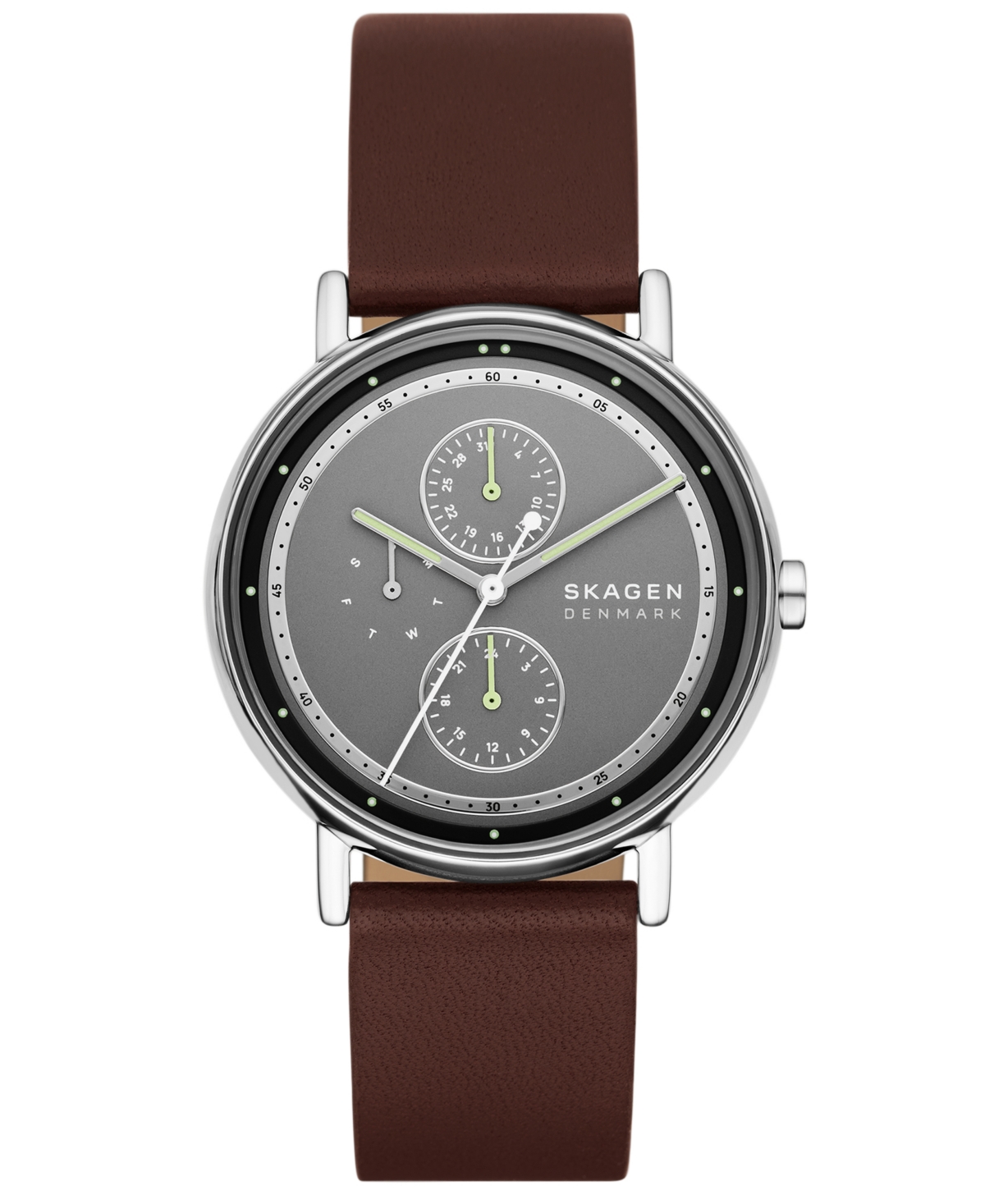 Men's Signatur Quartz Multifunction Brown Leather Watch, 40mm - Brown