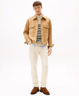 Men's Straight-Fit Denton Garment Dyed Denim Pants 