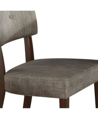 Set of 2 Tufted Upholstered Fabric Dining Chairs with Open Back Design For Dining Room