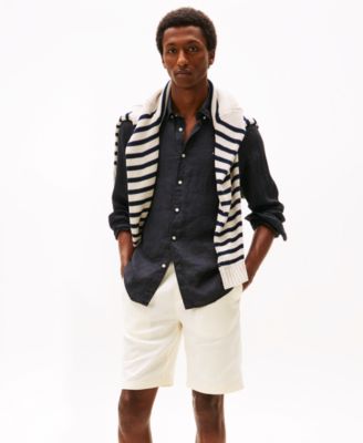 Men's Button-Down Linen Long Sleeve Shirt