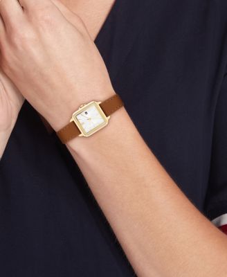 Women's Quartz Tan Leather Strap Watch, 22.5mm