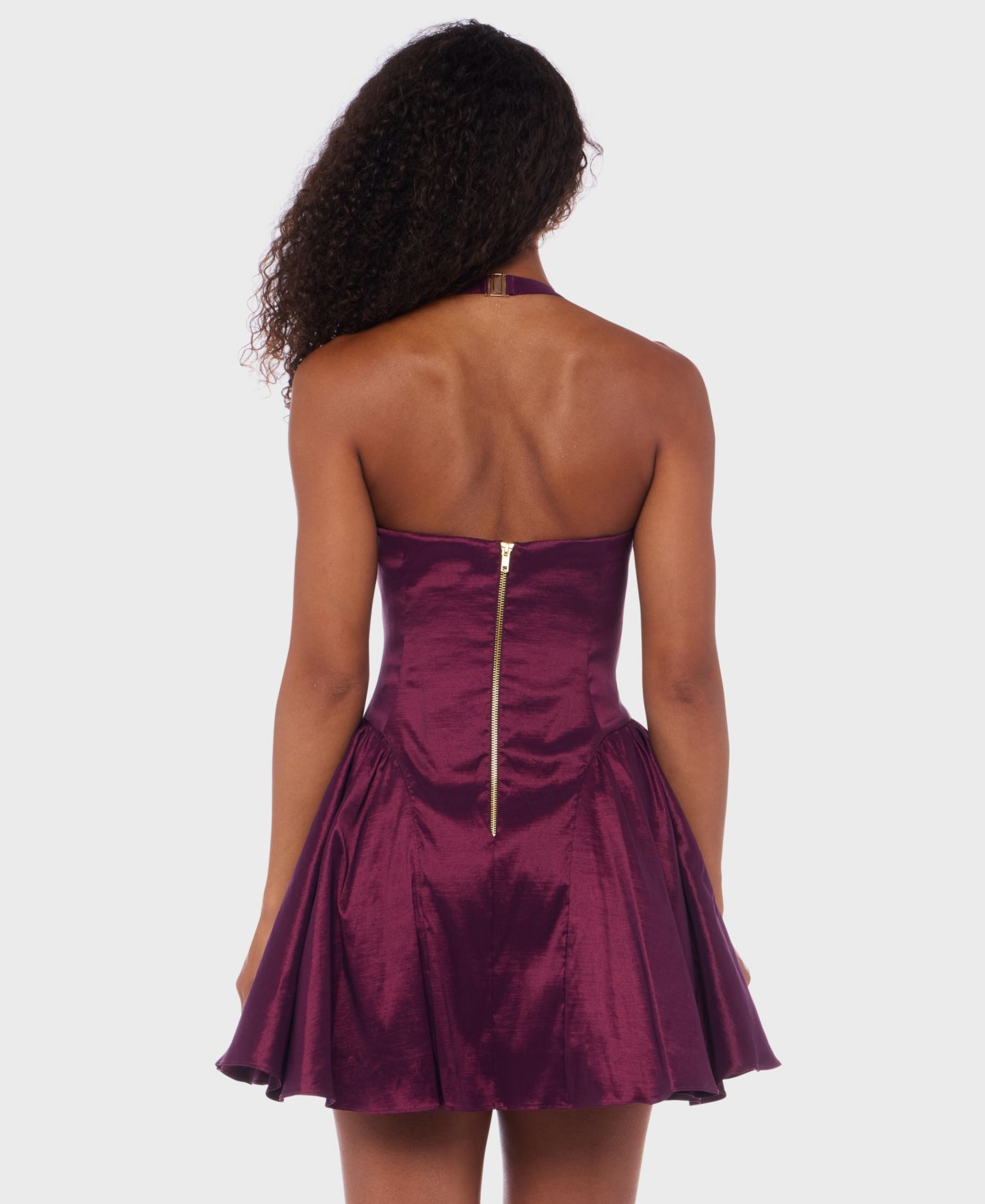 Женское платье Alex & Sophia Juniors' Sleeveless Short Fit & Flare, цвет: Тёмно-бордовый / Золотой — фото 5