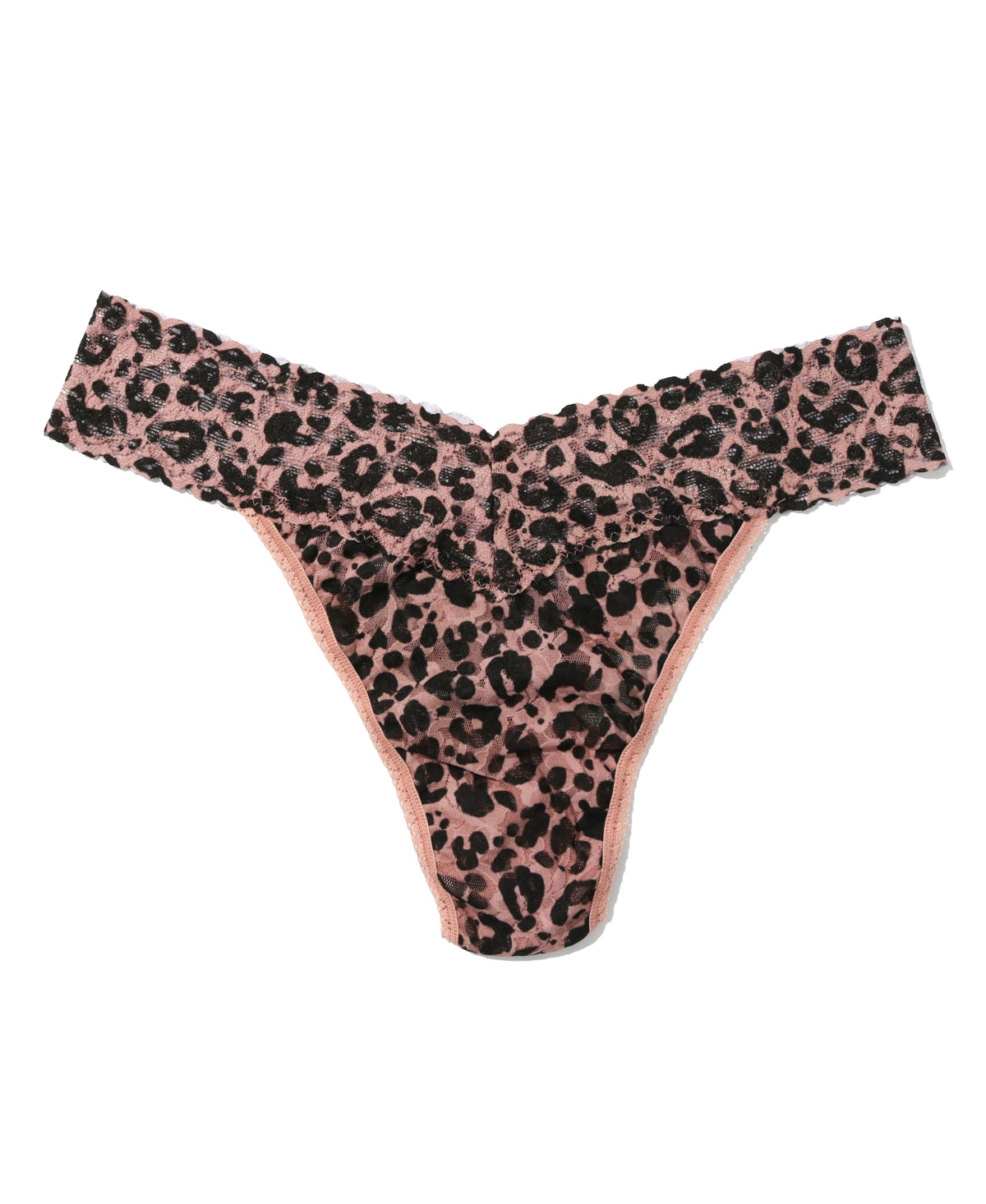 Women's Printed Signature Lace Original Rise Thong Panty - Beige