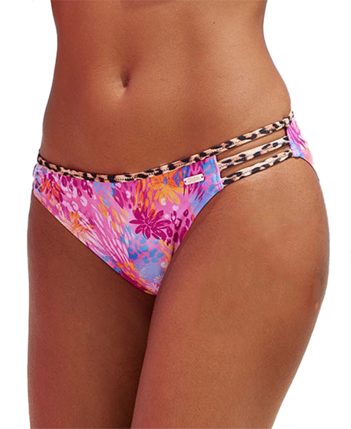 Women's Leopard Cheetah Floral Classic Bikini Swimsuit Bottom - Rose printed