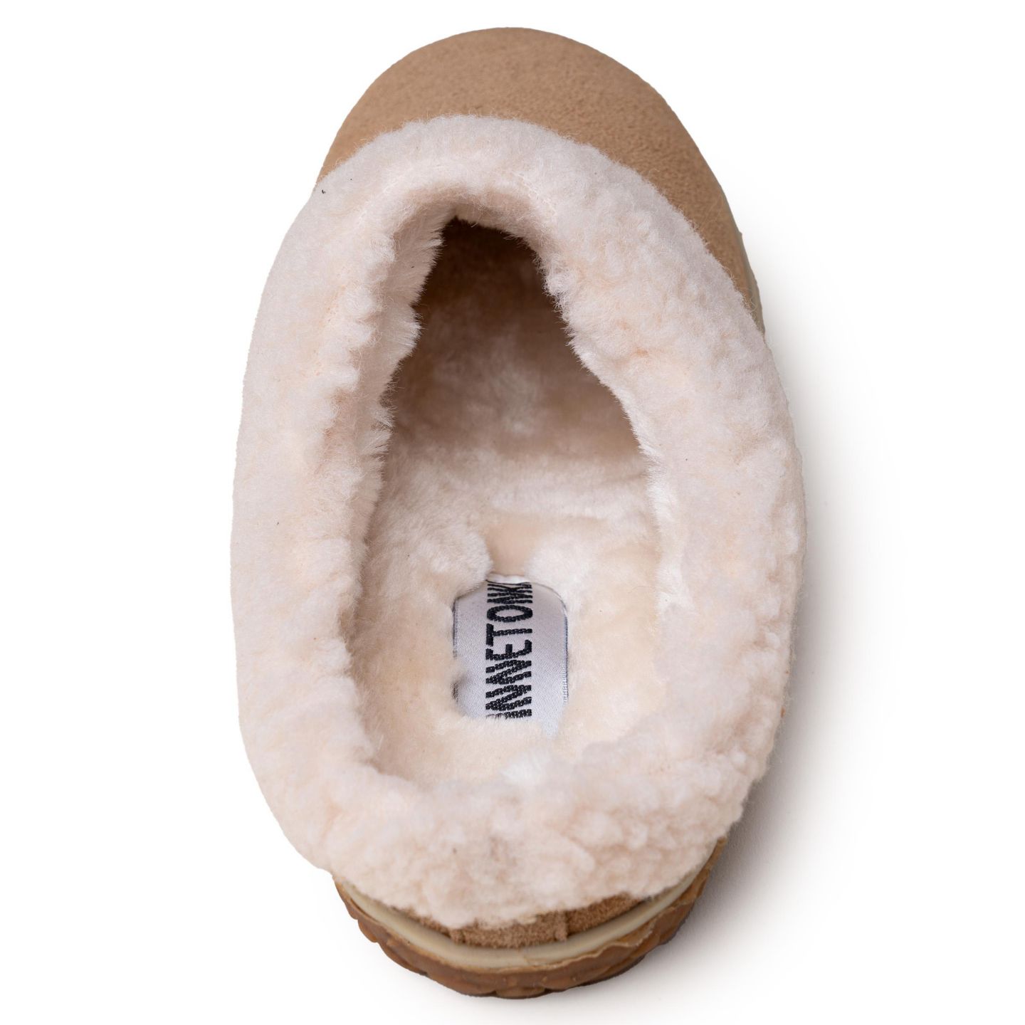 Женские тапочки Minnetonka Spruce Suede Berber Lined Slippers, цвет: Коричный — фото 6