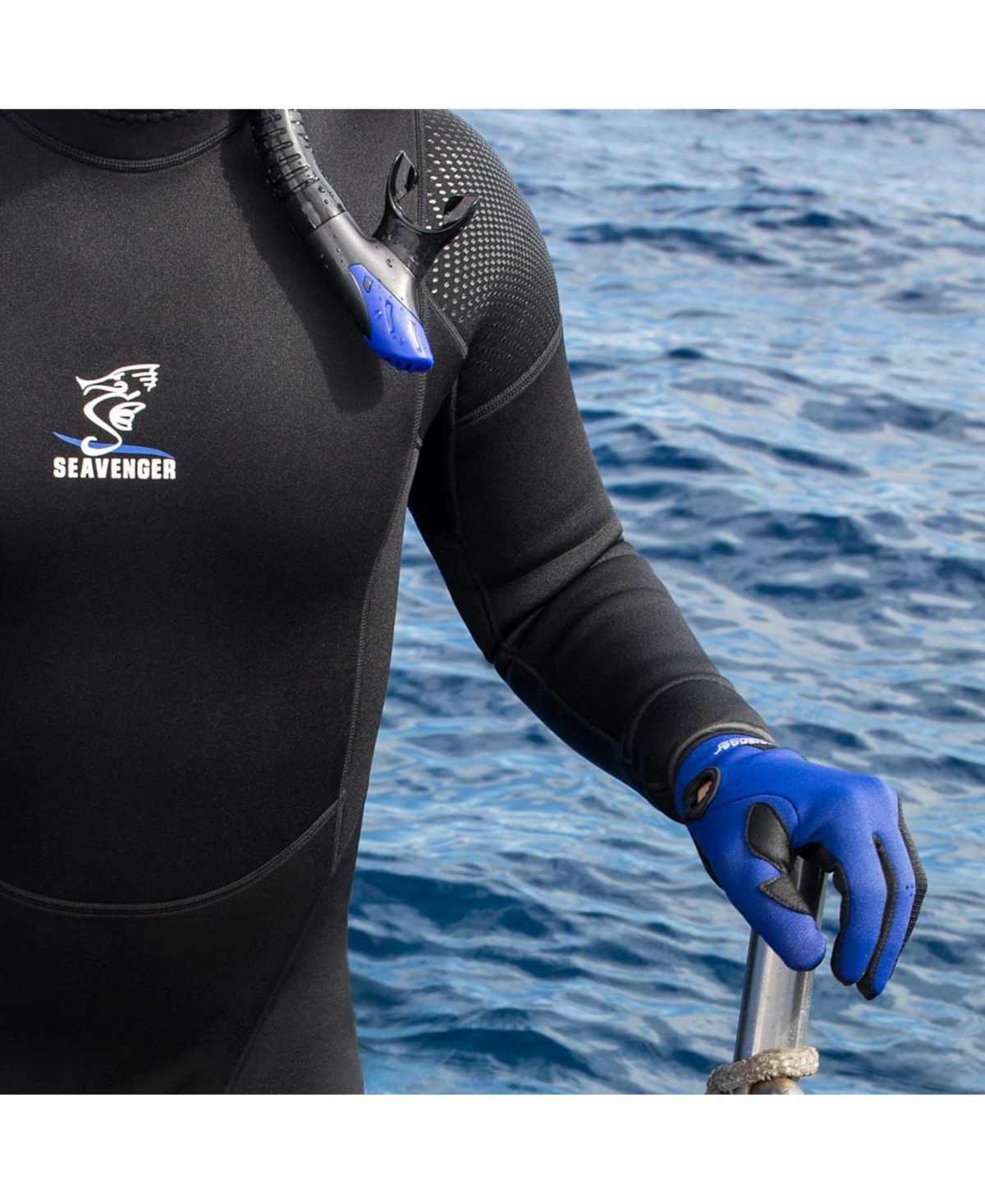 Seavenger Abyss 1.5mm Mesh Reef Water Sports Gloves with Amara Leather Palm