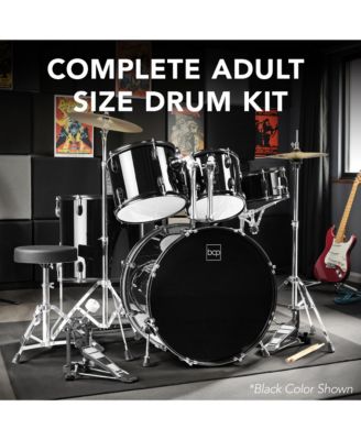 5-Piece Beginner Drum Set w/ Snare, Bass, Toms, Cymbal, Hi-Hat, Sticks, Drum Pedal