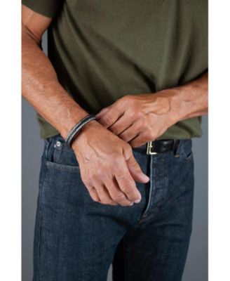 Loose Fit Esteban Black and Silver Braided Bracelet