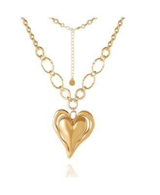 Linked Chain Heart Pendant Necklace