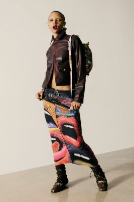 Women's Burgundy faux leather jacket