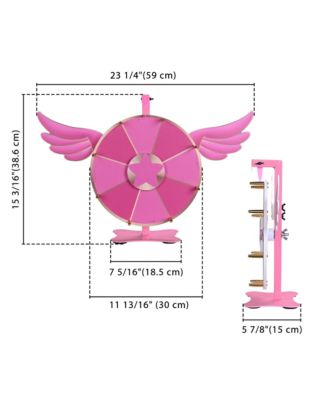 WinSpin 12" Pink Angel Prize Wheel Tabletop Spinning 8 Slots Party Events Club