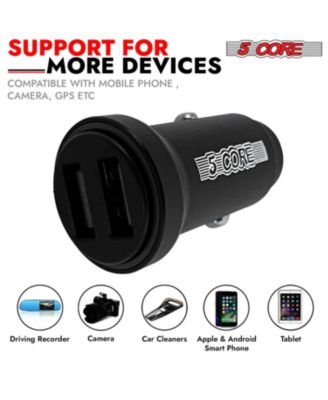 USB Car Charger Cigarette Lighter Adapter Dual USB Port Adapter 12/24 V Fast Charging