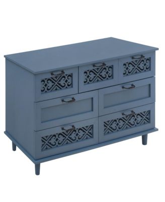 Vintage 7 Drawer Storage Cabinet Sideboard Buffet Cabinet Entryway Cabinet with Drawers Accent Storage Cabinet for Living Room Bedroom