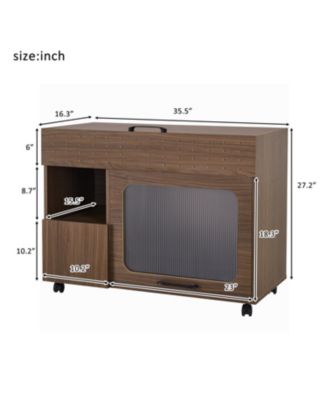 Furniture Style Cat litter box house With Storage