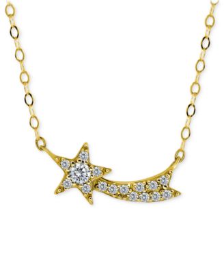 Giani Bernini - Cubic Zirconia Shooting Star Pendant Necklace, 16" + 2" extender