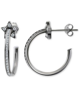 Giani Bernini Cubic Zirconia Star Small Hoop Earrings 075 Macys Exclusive - Silver 75$