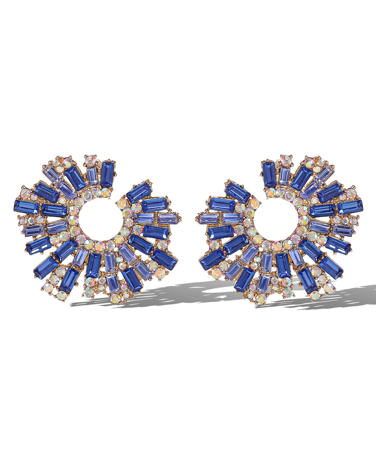 Royal Radiance Blue Crystal Earrings - Blue