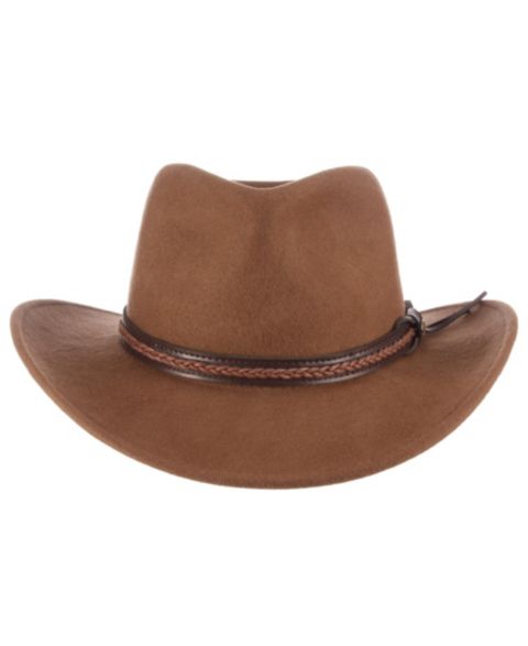 Мужской головной убор Scala Wool Felt Outback Braid Hat, цвет: Пекан